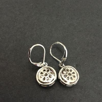 Beautiful, very nice Silver tone crystal dangle earrings