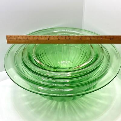LOT 244: Four Uranium Glass Nesting Bowls