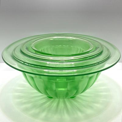 LOT 244: Four Uranium Glass Nesting Bowls