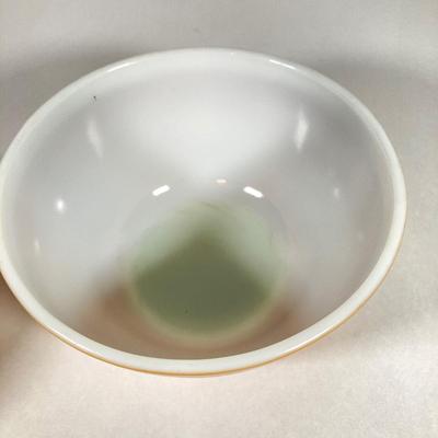 LOT 255: Collection of Five Pyrex Nesting Bowls - Early American, Homestead and Woodland Patterns