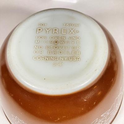 LOT 255: Collection of Five Pyrex Nesting Bowls - Early American, Homestead and Woodland Patterns