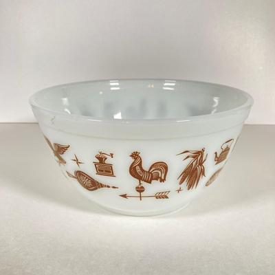LOT 255: Collection of Five Pyrex Nesting Bowls - Early American, Homestead and Woodland Patterns