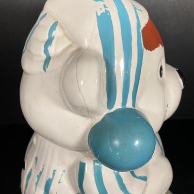 LOT 260: Vintage Teddy Bear in Striped Pajamas Cookie Jar