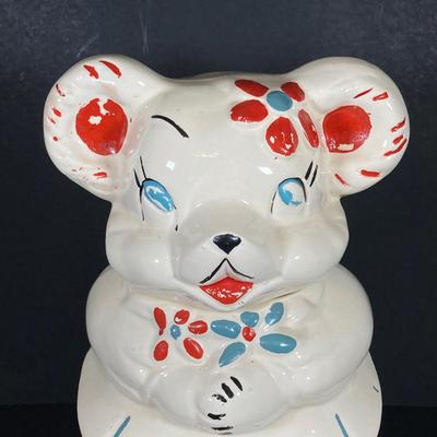 LOT 262: Vintage McCoy Pottery Turnabout Bear Cookie Jar (Double Sided)