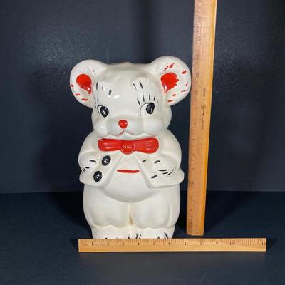 LOT 262: Vintage McCoy Pottery Turnabout Bear Cookie Jar (Double Sided)