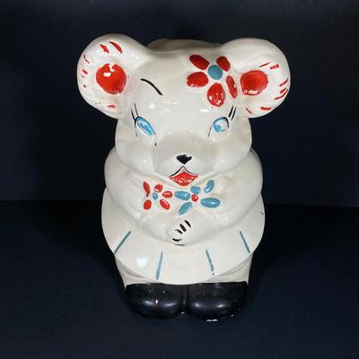 LOT 262: Vintage McCoy Pottery Turnabout Bear Cookie Jar (Double Sided)