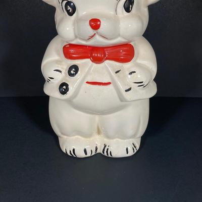 LOT 262: Vintage McCoy Pottery Turnabout Bear Cookie Jar (Double Sided)