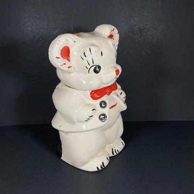 LOT 262: Vintage McCoy Pottery Turnabout Bear Cookie Jar (Double Sided)