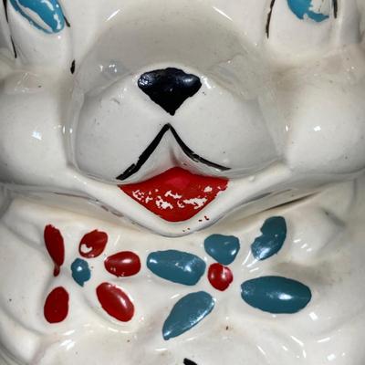 LOT 262: Vintage McCoy Pottery Turnabout Bear Cookie Jar (Double Sided)