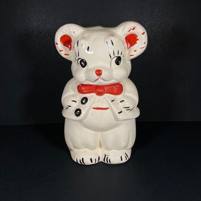 LOT 262: Vintage McCoy Pottery Turnabout Bear Cookie Jar (Double Sided)