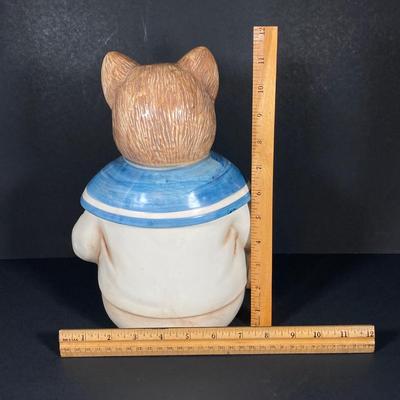 LOT 267: Vintage Sailor Boy Kitty / Cat Cookie Jar (Made in Japan)