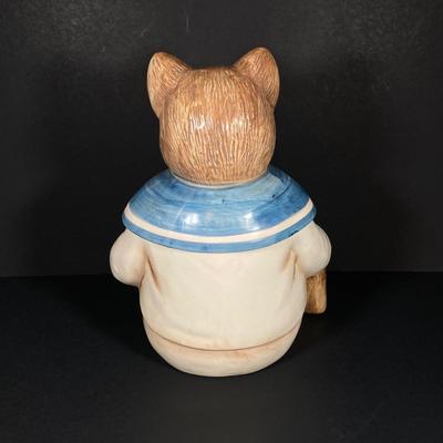 LOT 267: Vintage Sailor Boy Kitty / Cat Cookie Jar (Made in Japan)
