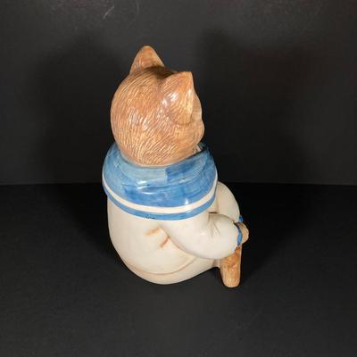 LOT 267: Vintage Sailor Boy Kitty / Cat Cookie Jar (Made in Japan)