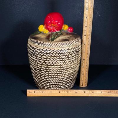 LOT 270: Vintage McCoy USA Pottery Forbidden Fruit Cookie Jar