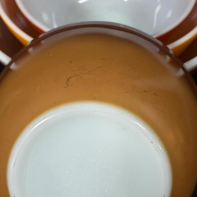 LOT 271: Vintage Pyrex Mixing Bowls: Old Orchard, Americana, Daisy Citrus & Flame Glo