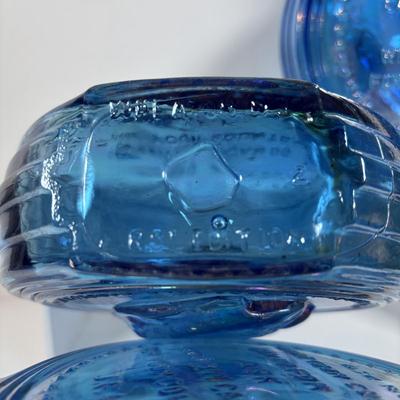 LOT 278: Collection of 5 Carnival Blue Wheaton Inc. John F Kennedy Commemorative First Editon Decanters