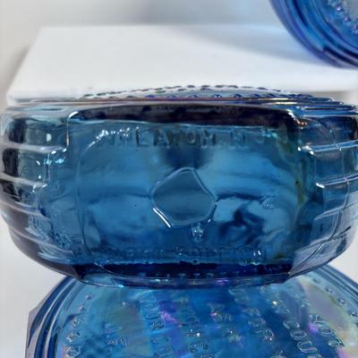 LOT 278: Collection of 5 Carnival Blue Wheaton Inc. John F Kennedy Commemorative First Editon Decanters