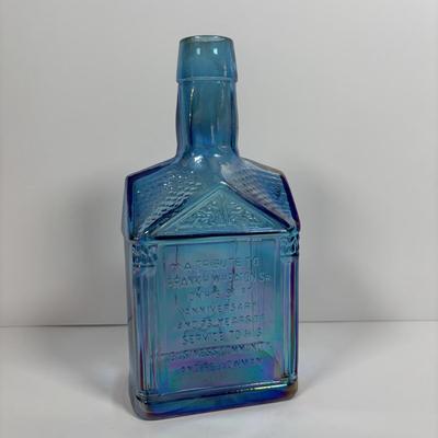LOT 279: Vintage Wheaton Decanters/Bottles including a "Religious" Plate w/Iridescent Finish, George Washington Salt/Pepper...