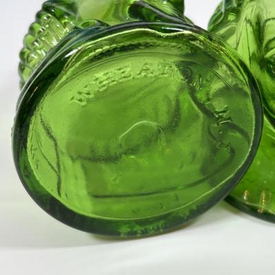 LOT 279: Vintage Wheaton Decanters/Bottles including a "Religious" Plate w/Iridescent Finish, George Washington Salt/Pepper...