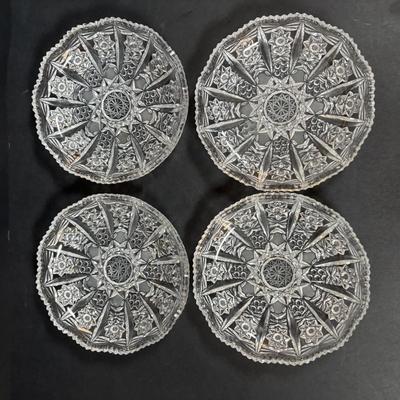 LOT 281: Vintage Imperial Italian Design Teacups w/Biscuit Saucers, Tharaud Limoges Pedestal Cake Plate, Ice Blue Diamond Point Torte...