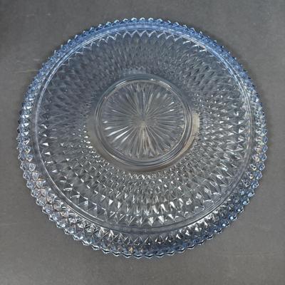 LOT 281: Vintage Imperial Italian Design Teacups w/Biscuit Saucers, Tharaud Limoges Pedestal Cake Plate, Ice Blue Diamond Point Torte...