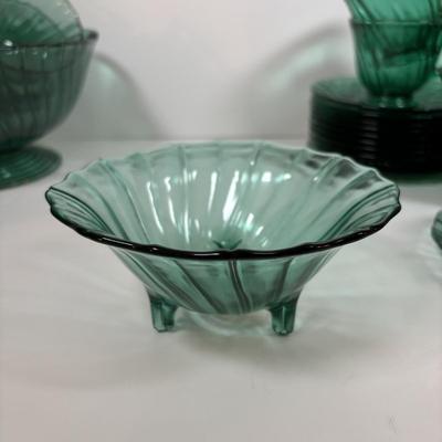 LOT 283: Vintage Utramarine Glassware w/a More Greenish Tint