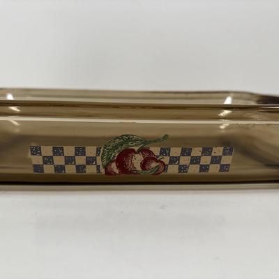 LOT 287: Pyrex Vision Cookware, Pyrex Amethyst Bowl & Baking Dish along with an Anchor Hocking Baking Dish