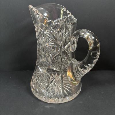 LOT 289: Sterling Silver & Crystal Coasters (11) JG Durand Glasses (3), Beautiful Cut Glass Pitcher