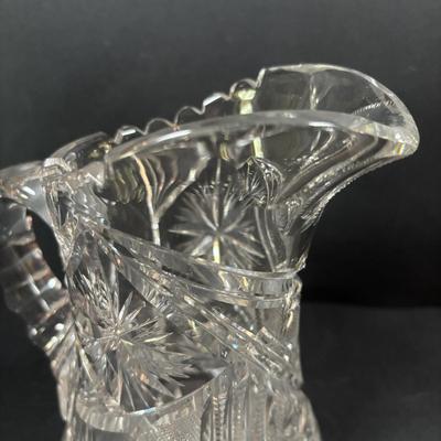 LOT 289: Sterling Silver & Crystal Coasters (11) JG Durand Glasses (3), Beautiful Cut Glass Pitcher