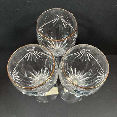 LOT 289: Sterling Silver & Crystal Coasters (11) JG Durand Glasses (3), Beautiful Cut Glass Pitcher