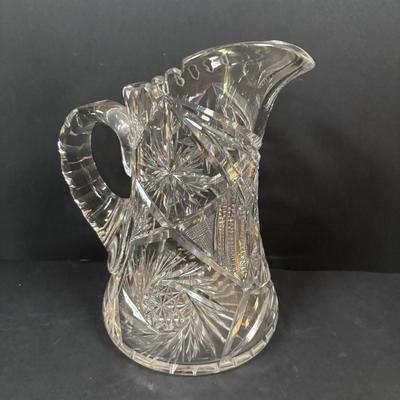 LOT 289: Sterling Silver & Crystal Coasters (11) JG Durand Glasses (3), Beautiful Cut Glass Pitcher