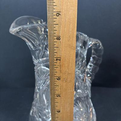 LOT 289: Sterling Silver & Crystal Coasters (11) JG Durand Glasses (3), Beautiful Cut Glass Pitcher
