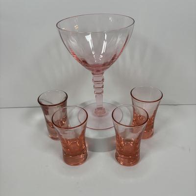 LOT 291: Pink Depression Glass Collection
