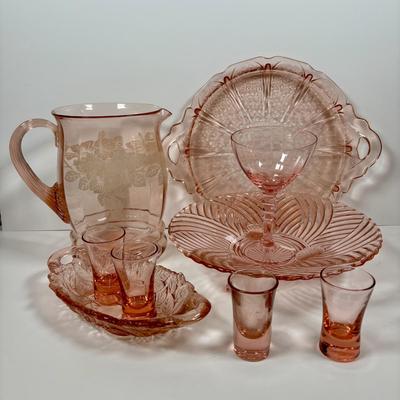 LOT 291: Pink Depression Glass Collection