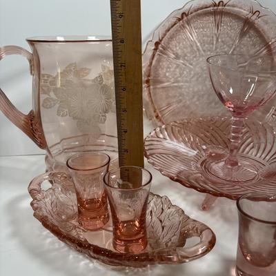 LOT 291: Pink Depression Glass Collection