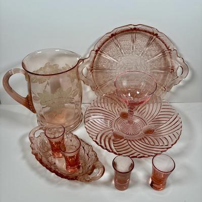 LOT 291: Pink Depression Glass Collection