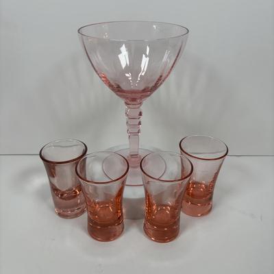 LOT 291: Pink Depression Glass Collection
