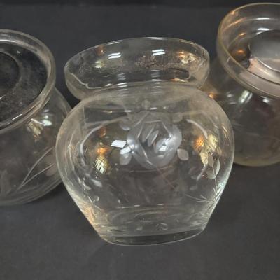 LOT 294: Vintage Sugar Bowls w/Sterling Silver Lids (3), Footed Cake Plate w/Silver Overlay Autumn Leaves, FB Rodgers Candle Holders...