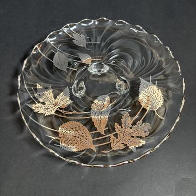 LOT 294: Vintage Sugar Bowls w/Sterling Silver Lids (3), Footed Cake Plate w/Silver Overlay Autumn Leaves, FB Rodgers Candle Holders...