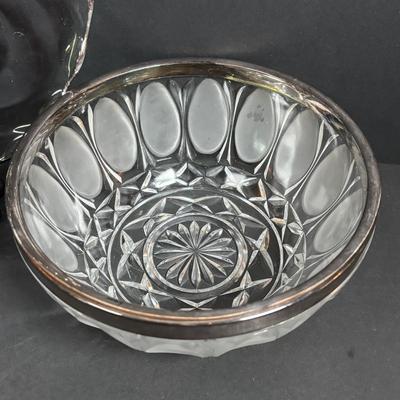LOT 294: Vintage Sugar Bowls w/Sterling Silver Lids (3), Footed Cake Plate w/Silver Overlay Autumn Leaves, FB Rodgers Candle Holders...