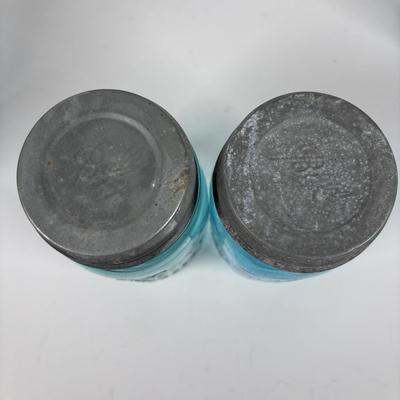 LOT 295: Vintage Blue Mason/Atlas Canning Jars with Zinc Lids
