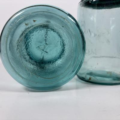 LOT 297: Vintage Wan Eta Amber Glass Mason Jar with Zinc Lid Cocoa Jar - Boston, Lustre-R.E. Tongue & Bros. Co., Phila. Mason Jar,...