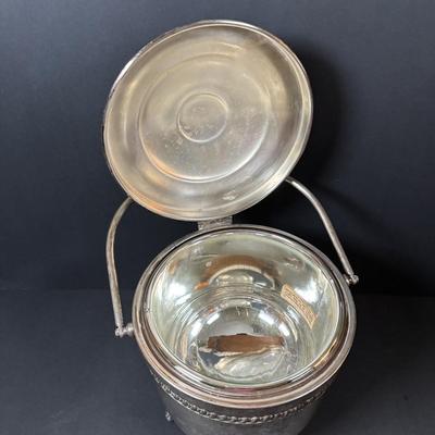 LOT 317: Vintage Silver on Copper Vacuum Insulted Ice Bucket, Lausitzer Hand-Cut Crystal Glass Set and Cordless Electric Mixer