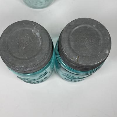 LOT 321: Collection of Six Vintage Canning Jars w/Zinc Lids