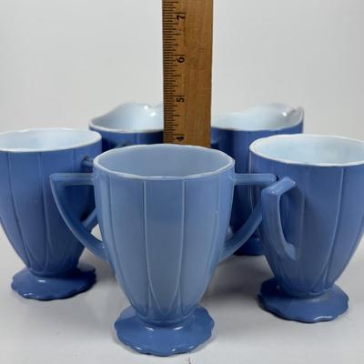 LOT 323: Hazel Atlas Glass Platonite Moderntone Dinnerware Collection: Yellow, Blue, Green