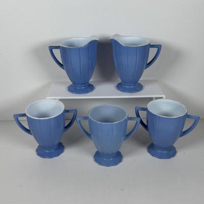 LOT 323: Hazel Atlas Glass Platonite Moderntone Dinnerware Collection: Yellow, Blue, Green
