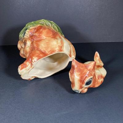 LOT 325: Vintage McCoy USA Pottery Squirrel Cookie Jar