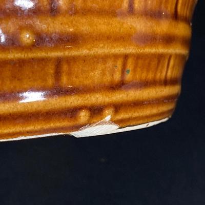 LOT 326: Vintage McCoy USA Pottery Barrel Cookie Jar