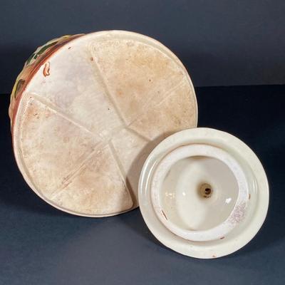 LOT 327: Vintage American Bisque Butter Churn Cookie Jar