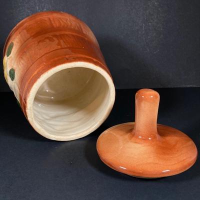 LOT 327: Vintage American Bisque Butter Churn Cookie Jar